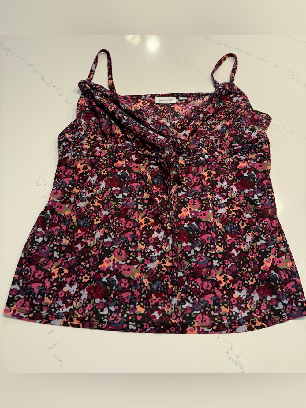 Avenue Pink Multi Floral Spaghetti Strap Camisole